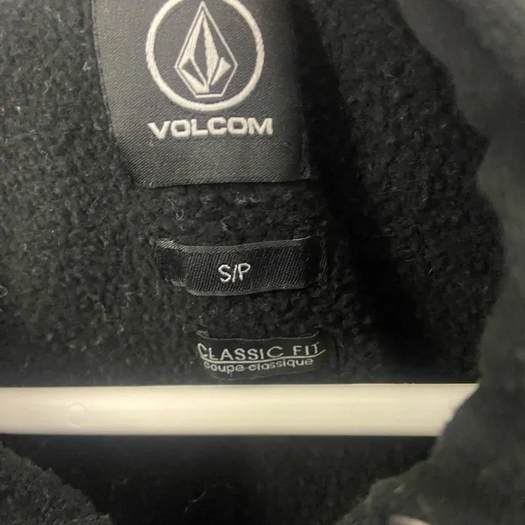 Volcom Hoodie Mens Size Small Black Sweatshirt Pullover Skate Surf Big Logo - Picture 4 of 7